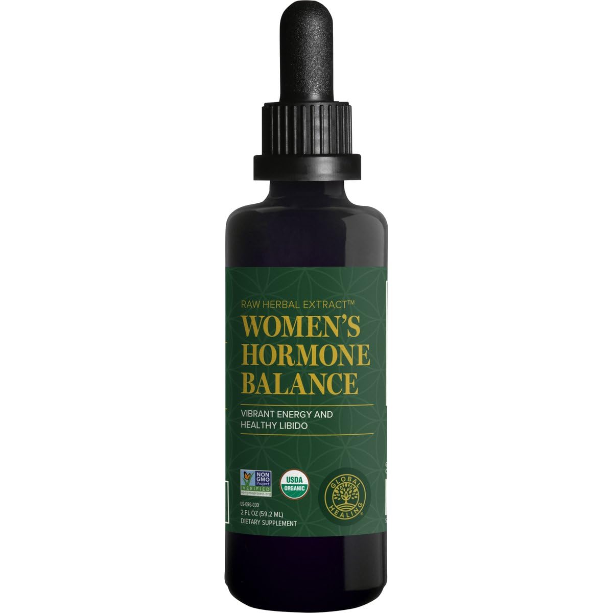 Global Healing – Organic Women’s Hormone Balance Drops – Supports Mood, Vitality & Estrogen Balance - Promote Metabolism Wellness – 2 fl oz