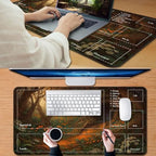 for MTG Game Playmat, for Magic TCG Rubber Play mat,Tabletop Card Playmats with Smooth Surface,Trading Card Inked Game Mat with Zones,Battle Game,Mysterious Tree Cave