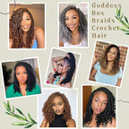 Goddess Box Braids Crochet Hair 12 Inch 8 Packs Pre-looped Bohemian Crochet Boho Box Braids With Curly Ends 3X Crochet Braids for Women Synthetic Braiding Hair (12 inch, #1B)
