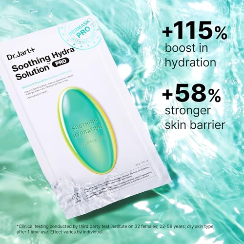 Dr.Jart+ Dermask™ Soothing Hydra Solution™ Face Mask for Visibly Irritated Skin | Sheet Mask | Korean Skin Care, 1 Pack