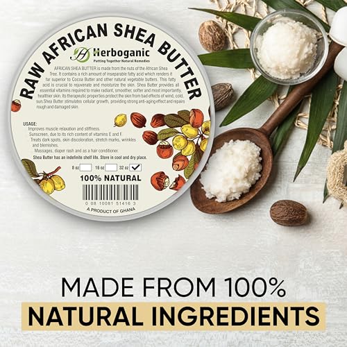 Pure African Shea Butter Raw Organic, White Ivory 100% Natural Unrefined | For Body & Hair Scalp Non GMO - 32 oz