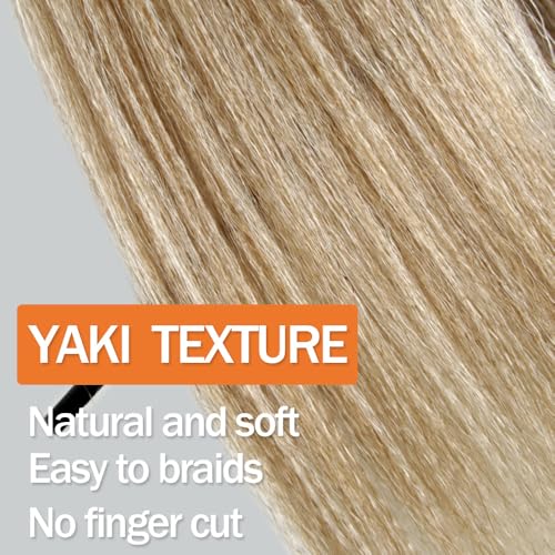 Braiding Hair Pre Stretched 18 Inch 4 Packs, Short Hair Extensions for Braids, Synthetic Braiding Hair Prestretched T27/613