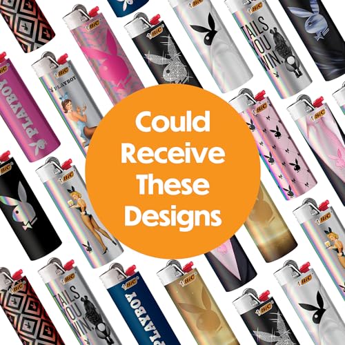 BIC Pocket Lighter, Special Edition Playboy (Holographic) Collection, Assorted Unique Lighter Designs, 8 Count Pack of Lighters