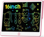 Hockvill LCD Writing Tablet for Kids 16 Inch, Toys for Girls Boys Drawing Pad for 3 4 5 6 7 Year Old Kids Toys, Easter Basket Stuffer for Kids, Toddler Doodle Board Travel Essentials - Pink
