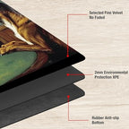 Playmats for Magic: The Gathering MTG Card Game Mat Plus 50 Pcs Card Sleeves, 24 x 14 inch TCG Mat with Stitched Edge for Commander Deck Duskmourn Board Game, Dogs Play Poker