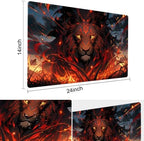 Board Game 14x24in MTG Playmat Compatible for OCG CCG RPG TCG Playmats (ONE-Lion 3)