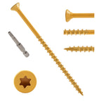 LIONMAX Deck Screws 4 Inch, Wood Screws #10 x 4, 50 PCS, Tan