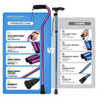 GPTCAMP Walking Cane and Walking Stick for Men Women,Lightweight Folding Canes with Offset Soft Cushioned Handle,Adjustable & Collapsible,Mobility & Leg Surgery Recovery