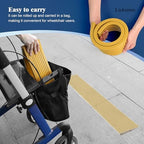 LIEKUMM 1" Rise PVC Threshold Ramp for Doorways, 1700 Lbs Capacity, Transition Ramp for Wheelchairs, Strollers, and Scooters, Cuttable, Black