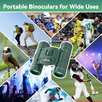 300x25 Binoculars for Adults and Kids, High Powered Mini Pocket Binoculars with Phone Adapter, Waterproof Compact Telescope for Bird Watching, Hunting, Concert, Theater, Opera, Traveling, Sightseeing