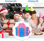 QETRABONE 4 Pcs Birthday Cake Crown Fidget Toys for Girl, Pop Fidget Toys Gift Bubbles Toy, Pizza Silicone Fidget Sensory Squeeze Bubbles Toy, Stress Relief Anti-Anxiety Autism