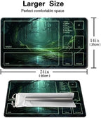 MTG Playmat Size 24x14in Free Storage Bags Non-Slip Backing Printing, Ideal for Card Game Enthusiasts TCG Playmat (with Zone,Mystery)