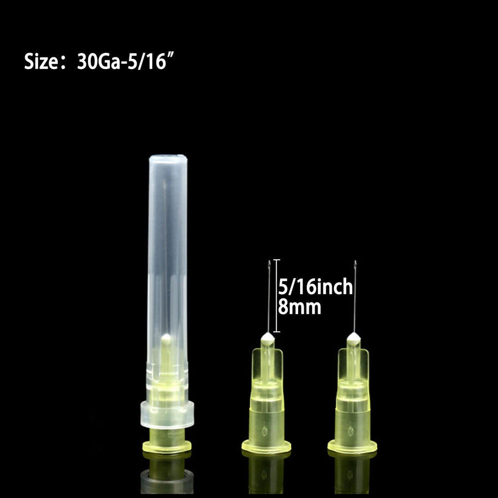 Disposable Luer Lock Needle 30Ga 5/16 Inch 8mm 100Pack(30Ga-5/16IN)