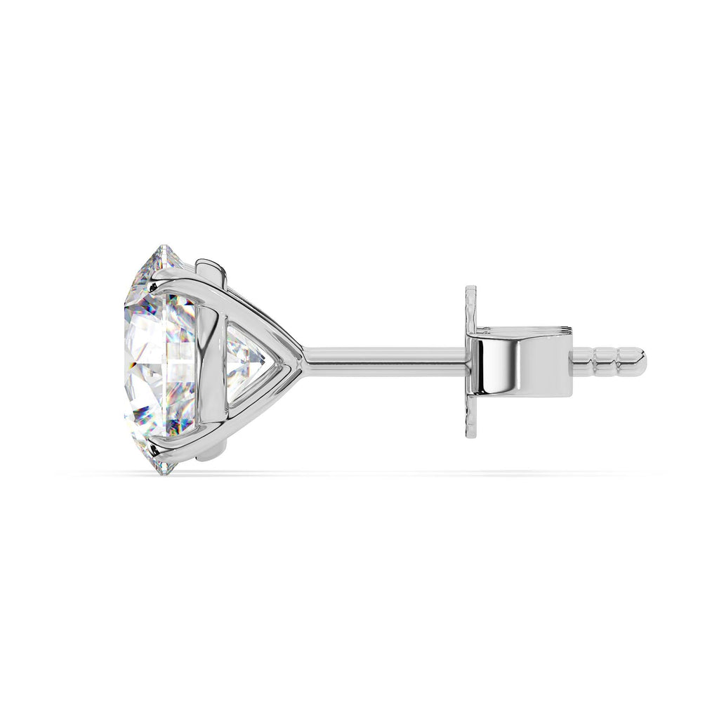 1.0 Carat 14K White Gold IGI Certified LAB GROWN Round Cut Diamond Stud Earrings for Women 4 Prong Screw Back for her MADE IN USA (E-F Color, VS1-VS2 Clarity)