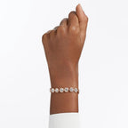 SWAROVSK Una Angelic Bracelet, Clear circle-cut with Matching Crystal Pavé on a Rose-Gold Tone Finish Setting, Part of the Una Angelic Collection
