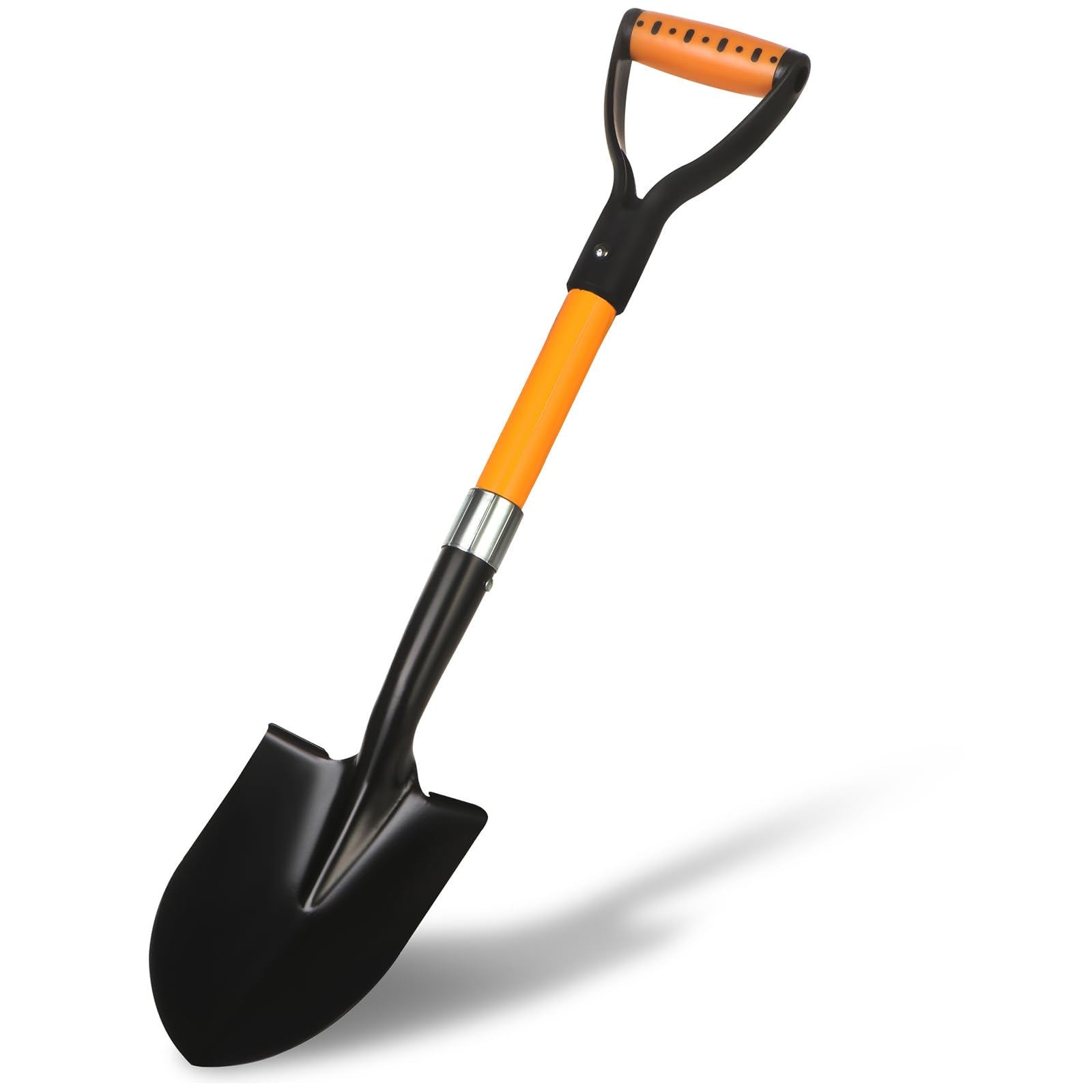 28-Inch Mini Garden Shovel, Kids Small Shovel, Fiberglass Handle with D-Grip & Alloy Steel Head for Car Emergency Kit, Beach, Planting & Light Duty Digging (Orange)
