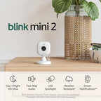 Blink Mini 2 (newest model) — Home Security & Pet Cameras with HD video, color night view, motion detection, two-way audio, and built-in spotlight — 2 cameras (White)