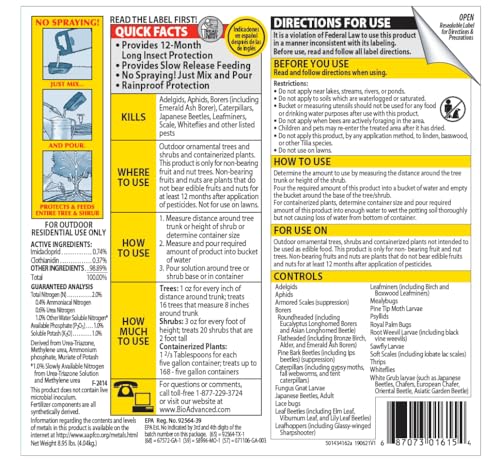 BioAdvanced 701615A 12 Month Tree and Shrub Protect and Feed Concentrate, 1-Gallon