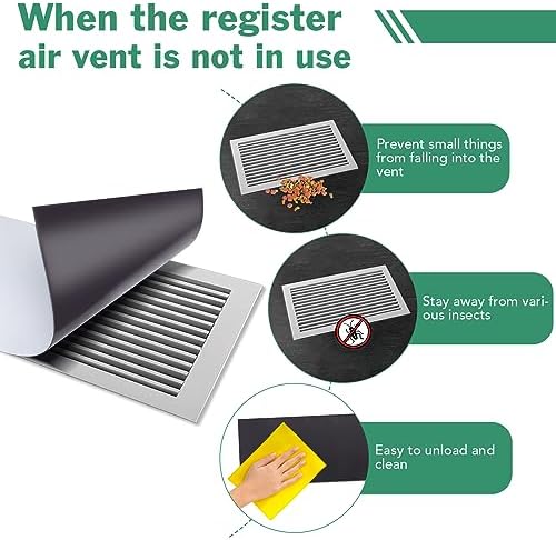 TRYMAG Strong Floor Vent Covers 8"x15", 4 Pack Magnetic Vent Covers for Home Floor Standard Air Registers，Air Conditioner Vent Covers for Wall, Air Register, Ceiling Vents，RV, Home HVAC and AC Vents