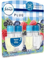 Febreze Plug In Air Freshener, Odor-Fighting Scented Oil Refill, Summer Berry Picking, 2 Refill