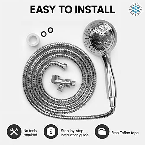 Luxury Spa Series, 6 Spray Settings 4.5 inch Hand Held Shower Head, Extra Long Stainless Steel Hose, MAXX-imize Your Shower with Showerhead in Polished Chrome Finish