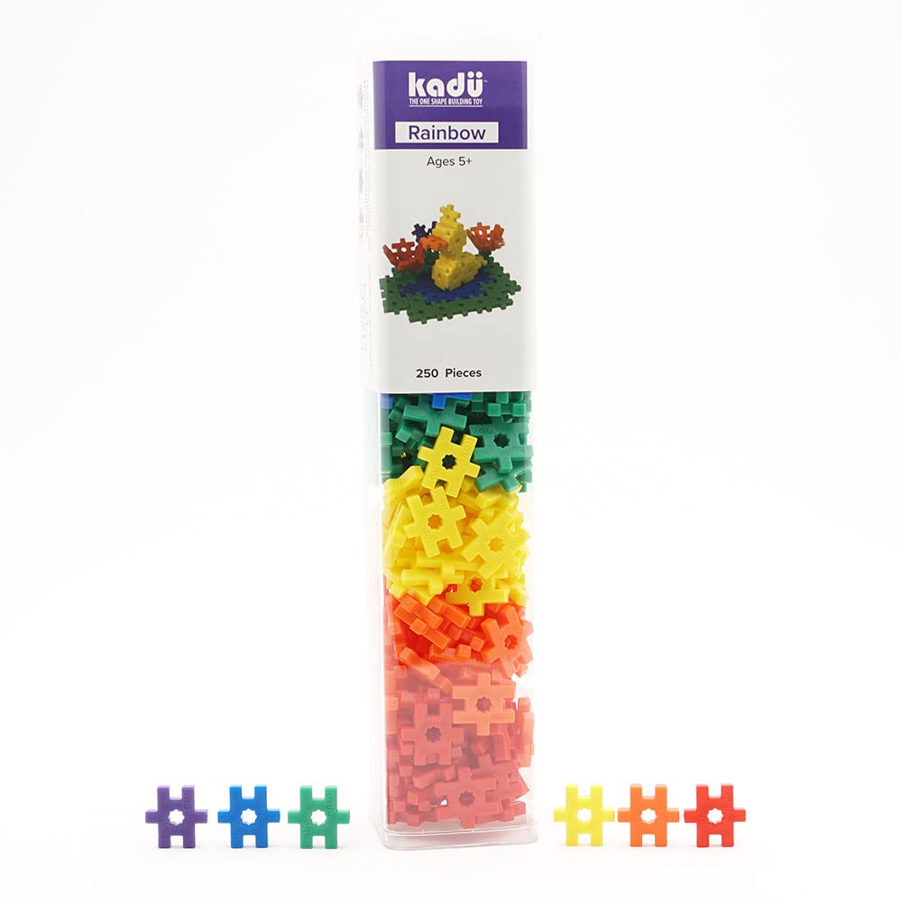 Incredibly Interconnectable Toys KADU Rainbow 250 Piece Set - STEM/STEAM Building + Construction Toy, for Open + Imaginative Play Ages 5+