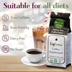 FigBrew Beanless Coffee Supplement | Coffee Alternative, Caffeine-Free, Single-Ingredient | Digestion-Friendly, Low Acid, Keto, Vegan & Organic| 68 Servings, 12oz Bag