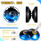 MAGICYOYO V3 Yoyos Professional Responsive Yoyo 2 Pack, Professional Metal Yo Yo for Beginner, Dual Purpose Pro Yo-yo Toy with KK Bearings + Removal Bearing Tool + Axle + Case Bag + 12 Yoyo Strings