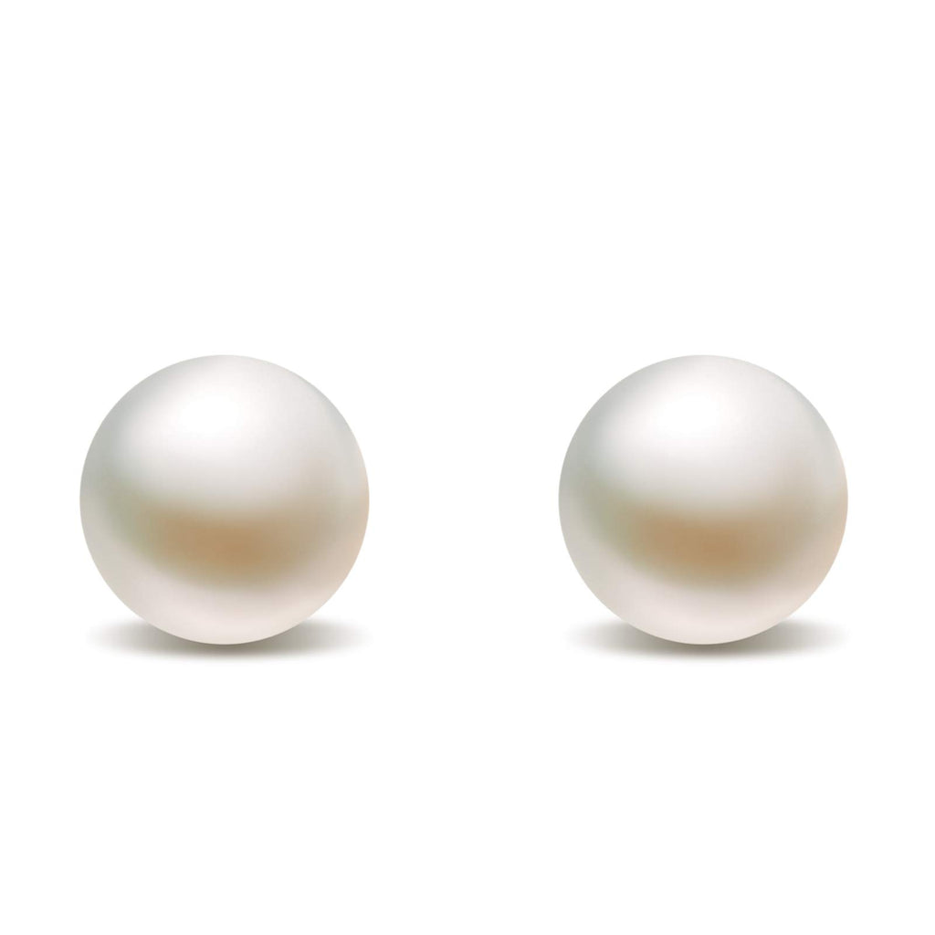 NORBU S925, AAAA+ Round Freshwater Stud Pearl Earrings for Women, Timeless Elegant Gifts for Mom Wife, Mothers Day/Wedding Anniversary/Christams