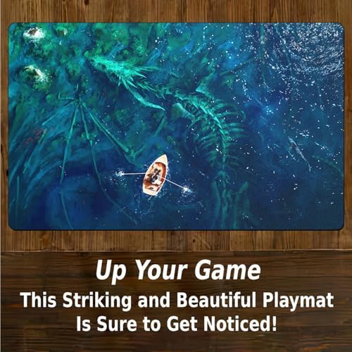 MTG Playmat, Game Play Mat for MTG TCG 24 x 14 inches Trading Card Inked Game Playmats with Storage Bag Smooth Rubber Surface Battle Game