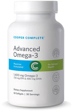 Cooper Complete - Advanced Omega 3 - Fish Oil Supplement, Concentrated EPA + DHA Omega-3 Fatty Acids 1400 mg - 60 Softgels per Bottle. Pack of 2