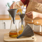 Plastic Kitchen Funnel Set of 3, Round Kitchen Funnels for Filling Bottles, Durable and Multifunctional Funnels for Filling Canning, Cooking, Lab or Car Oil