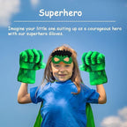 NuGeriAZ Superhero Hands for Kids Smash Punches Gloves Toy Children's Plush Boxing Glove Set Kids Cosplay Costumes for Boy Christmas Birthday Gift(Green A)