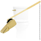 Hygie Rinse Universal Front Mount Metal Toilet Handle Replacement Kit Compatible with American Standard/Mansfield/Gerber/TOTO, Toilet Tank Flusher Lever with Flapper Chain, Brushed Gold