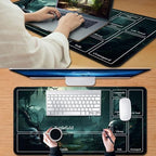 for MTG Game Playmat, for Magic TCG Rubber Play mat,Tabletop Card Playmats with Smooth Surface,Trading Card Inked Game Mat with New Zones,Battle Game,Skull Castle