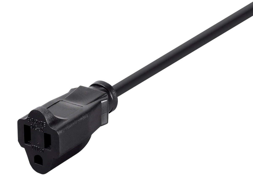 Monoprice Extension Cord - NEMA 5-15P to NEMA 5-15R, 15 Amp, 1875 Watt, 3-Prong, 16AWG, 20 Feet, Black