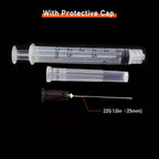 50 Pack 3ml/cc Disposable Luer Lock Lab Syringes with 22Ga 1.0 Inch Needle