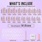 BTArtbox Press On Nails Almond - Soft Gel Fake Nail with Nail Glue, Reusable Opaque Short Stick On Nails in 16 Sizes Nail Kit for Gift Idea, Aurora Cat Eye