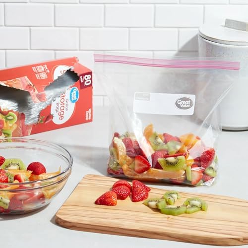 Great Value Double Zipper Gallon Size Storage Bags & 80 count