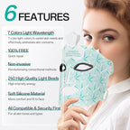 Red Light Mask for Face - 7 Colors Red Light Mask, Facial Skin Care at Home, Cordless, Ergonomic Design and Rechargeable for Home - Green
