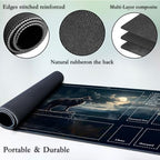 for MTG Game Playmat, for Magic TCG Rubber Play mat,Tabletop Card Playmats with Smooth Surface,Trading Card Inked Game Mat with Zones,Battle Game,Sky Wolf