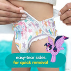 Pampers Easy Ups Pull On Training Pants My Little Pony, 2T-3T, 140 Count with Sensitive Water Based Baby Wipes 4X Pop-Top Packs (336 Count)