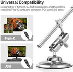 Teslong USB-C Digital Microscope, 10X to 200X Magnification Portable Camera with 8 LED Lights, Handheld Rotating Metal Stand for Coin, Electronic, Compatible with iPhone 15+ and Android Devices