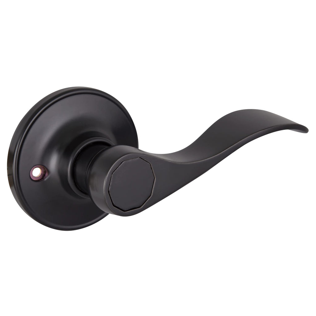 Design House Springdale One-Sided Non-Turning Dummy Door Lever, Matte Black, Decorative Interior Door Handle for Closet, Pantry, and French Doors, Reversible Surface Mount Hardware, 778878