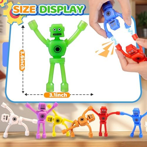 10Pcs Magnetic Robot Men Travel Toys for Toddlers Kid Boy Quiet Airplane Road Trip Travel Activities Essential Fridge Magnets People Fidget Toy Adults Autism Sensory Stress Relief for Office Classroom