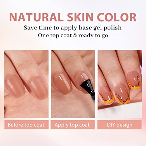 BTArtbox XCOATTIPS Gel Nail Kit - Extra Short Square Nail Tips Pre-applied Tip Primer, Gel Nail Glue, Top Coat, Brown Nail Extension Kit for Daily Nail Art