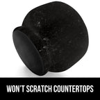 GORILLA GRIP 100% Natural Granite Stone Mortar and Pestle Set, Non-Scratch Base, Heavy Duty Polished Molcajete Guacamole Salsa Bowl, Grind Seeds, Herbs, Pills, Kitchen Lab Muddler, 1.5 Cup Black