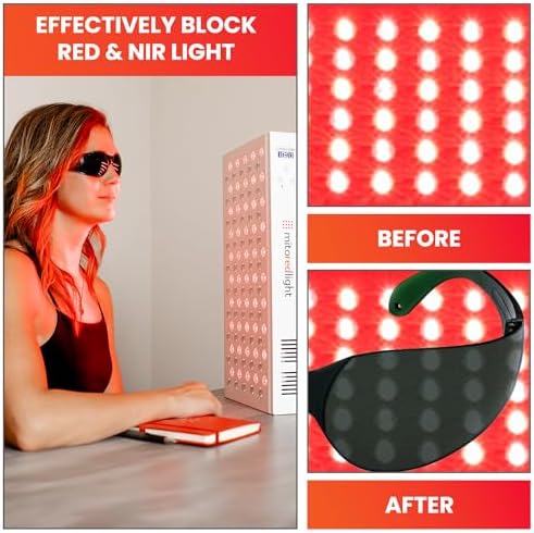 Mito Red Light Therapy Glasses - Eye Protection for Red Light (600nm-900nm) - Goggles