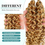 Human Braiding Hair for Boho Braids Human Hair Braiding Hair 100g 24 Inch Curly Boho Hair for Braiding Knotless Water Wave Bulk Human Hair for Braiding 2 Bundles/Pack Honey Blonde Human Hair Bulk
