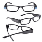 DuanMei Reading Glasses with Light Bright LED Readers with Lights Reading Glasses Lighted Magnifier Nighttime Reader Compact Full Frame Eyewear Unisex Clear Vision Lighted Eye Glasses,+2.5